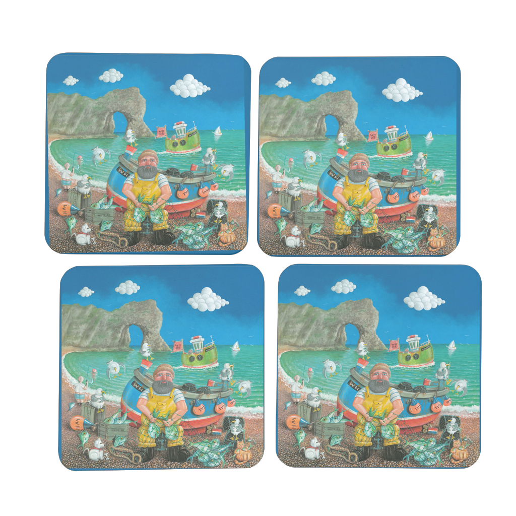 Durdle With Doggie and Moggie Jurassic Coast Designs Coaster Set