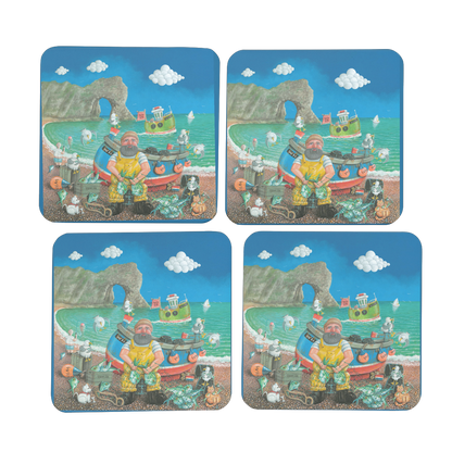 Durdle With Doggie and Moggie Jurassic Coast Designs Coaster Set