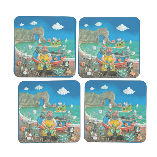 Durdle With Doggie and Moggie Jurassic Coast Designs Coaster Set