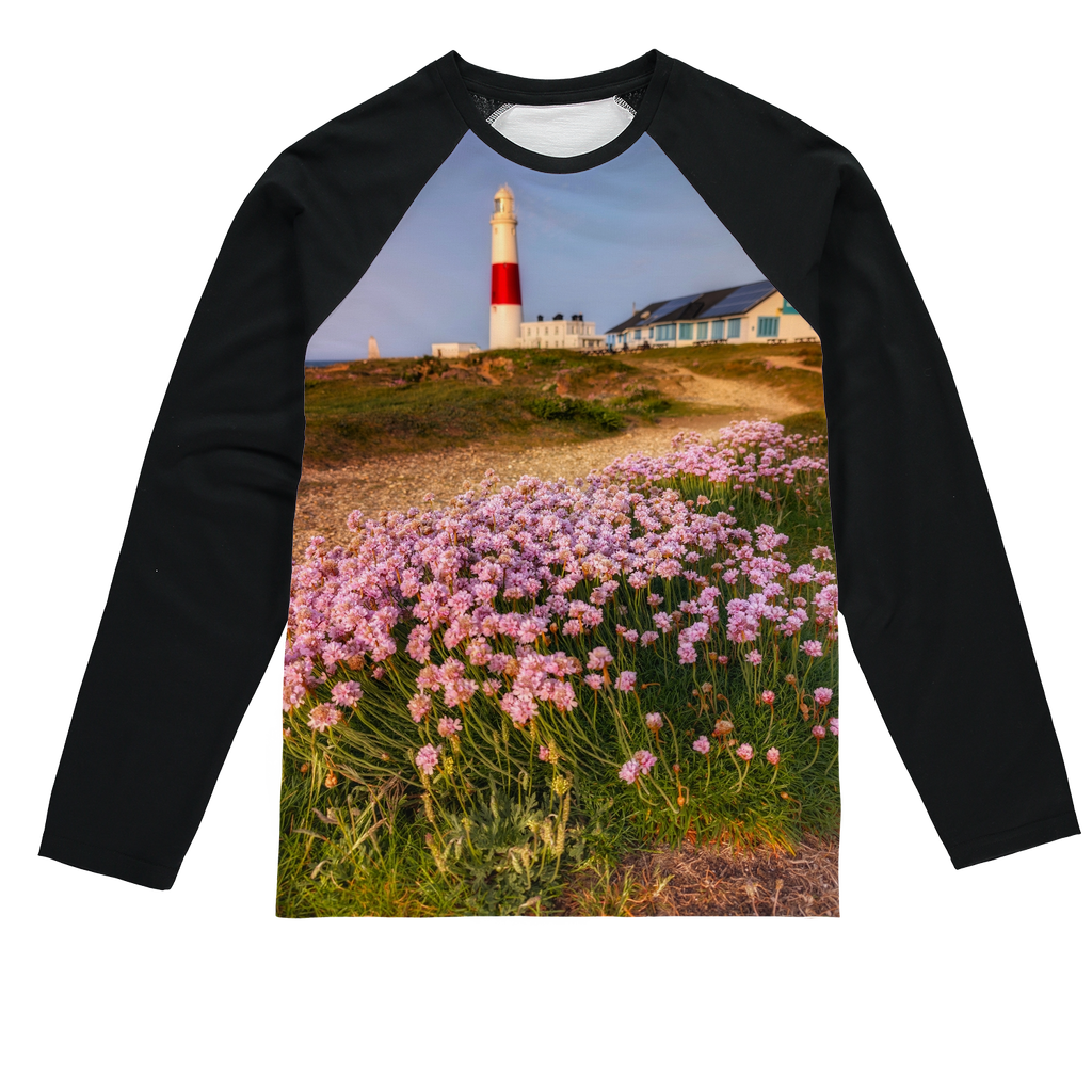 Portland Bill in Bloom by Jerry Rose Long Sleeve T-Shirt