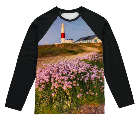 Portland Bill in Bloom by Jerry Rose Long Sleeve T-Shirt