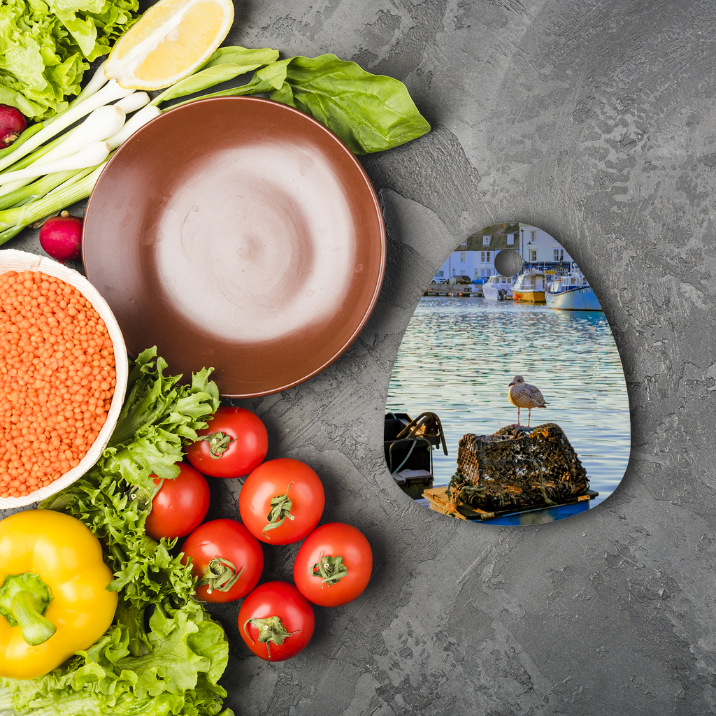 Weymouth Seagull by Jerry Rose Glass Cutting Board