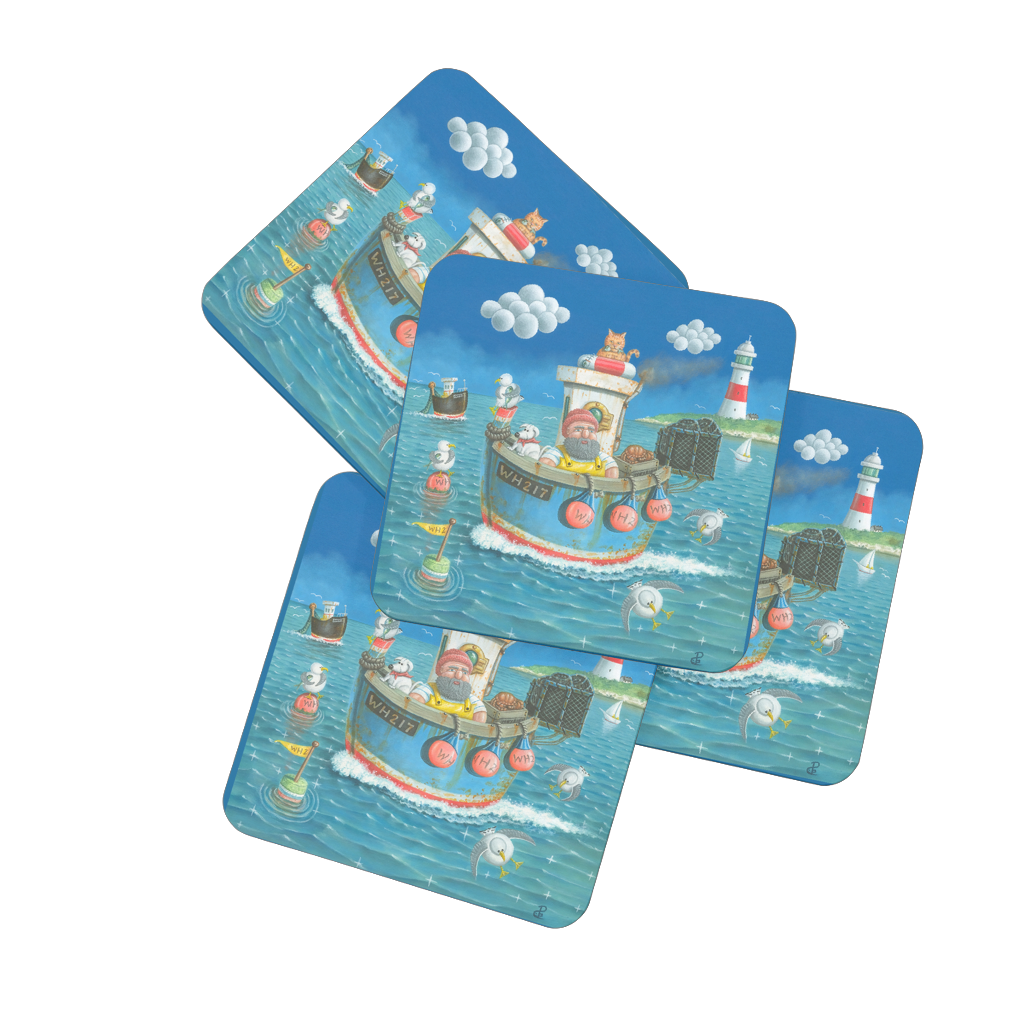 Chugging On Jurassic Coast Designs Coaster Set