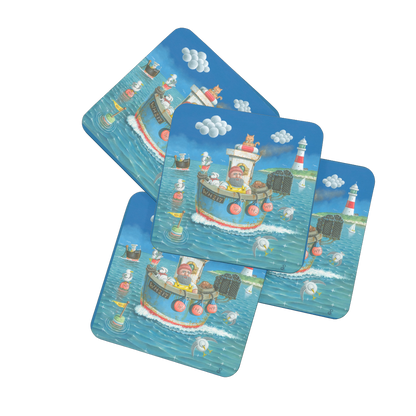 Chugging On Jurassic Coast Designs Coaster Set