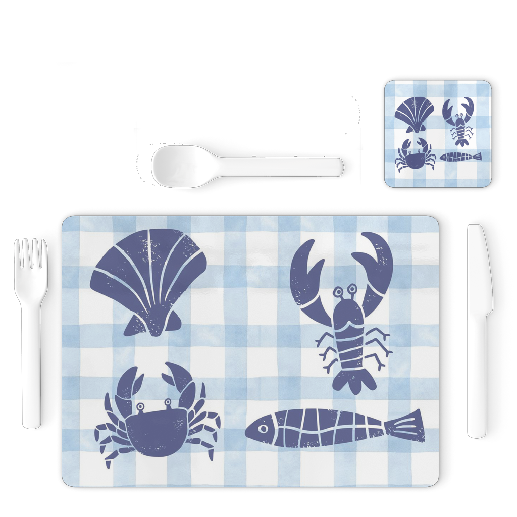 Coastal Catch Jurassic Coast Designs Mat and Coaster Set