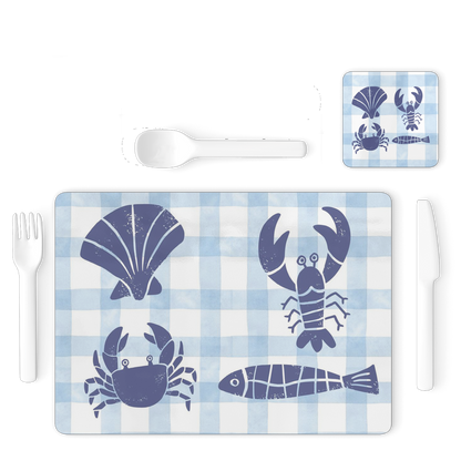 Coastal Catch Jurassic Coast Designs Mat and Coaster Set