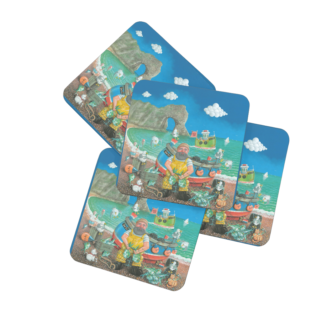 Durdle With Doggie and Moggie Jurassic Coast Designs Coaster Set