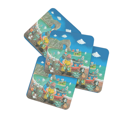Durdle With Doggie and Moggie Jurassic Coast Designs Coaster Set