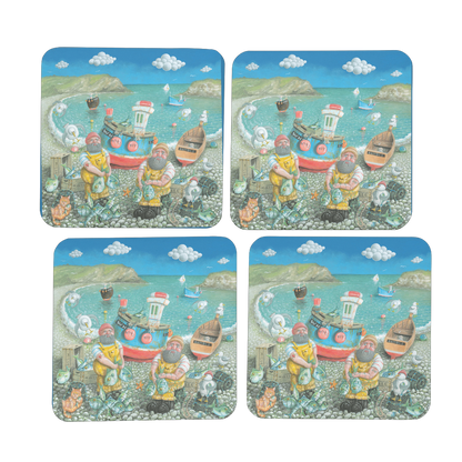 Paul Liggins Lulworth Lardies Design Jurassic Coast Designs Coaster Set