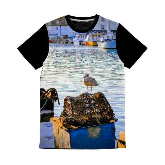 Weymouth Seagull by Jerry Rose Panel T-Shirt