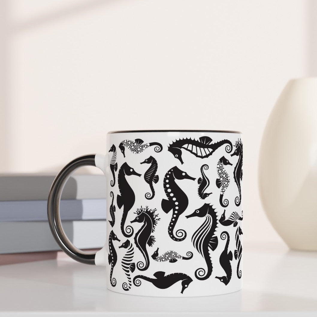Studland Seahorses Pattern Mug 