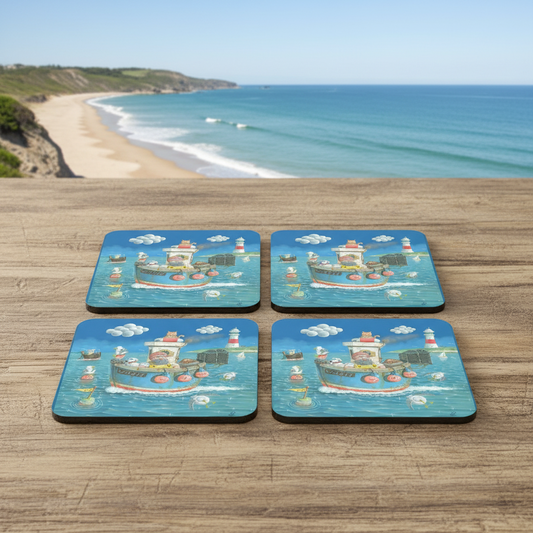 Chugging On Jurassic Coast Designs Coaster Set