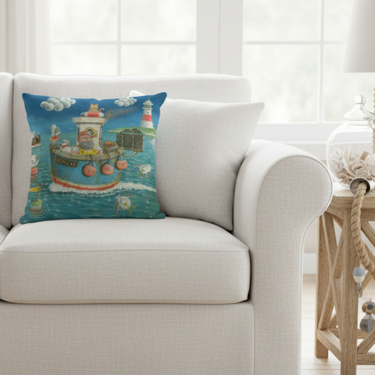 Chugging On Throw Pillow with Insert