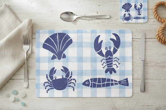 Coastal Catch Jurassic Coast Designs Mat and Coaster Set