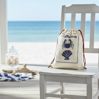 Coastal Catch Large Drawstring Sack