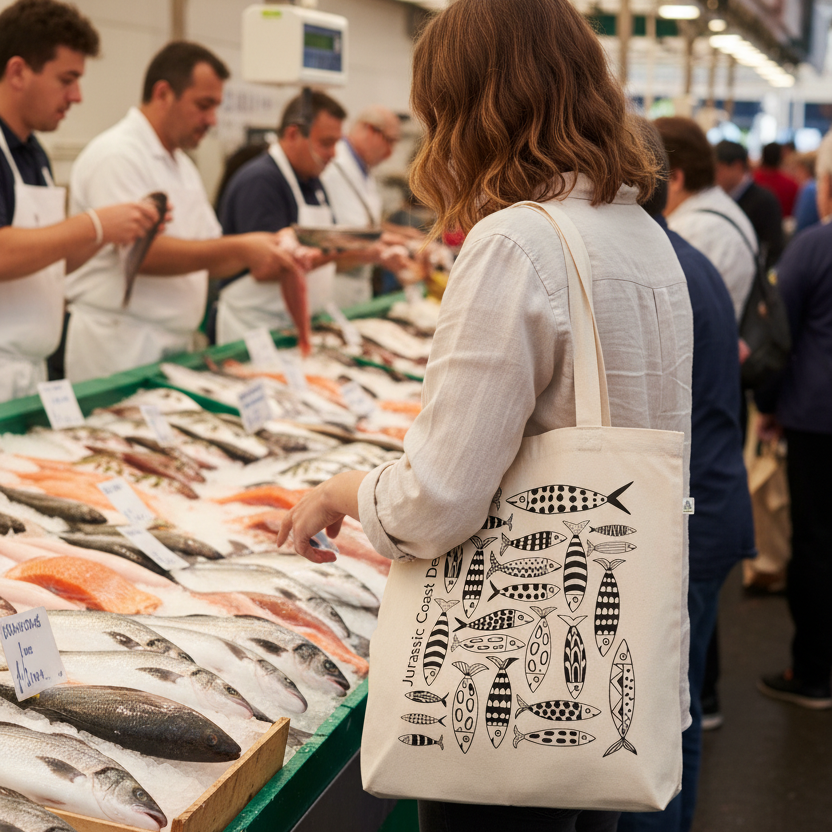 Coastal Shoal 100% Combed Organic Cotton Tote Bag
