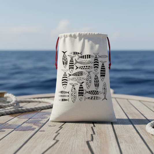 Coastal Shoal Large Drawstring Sack