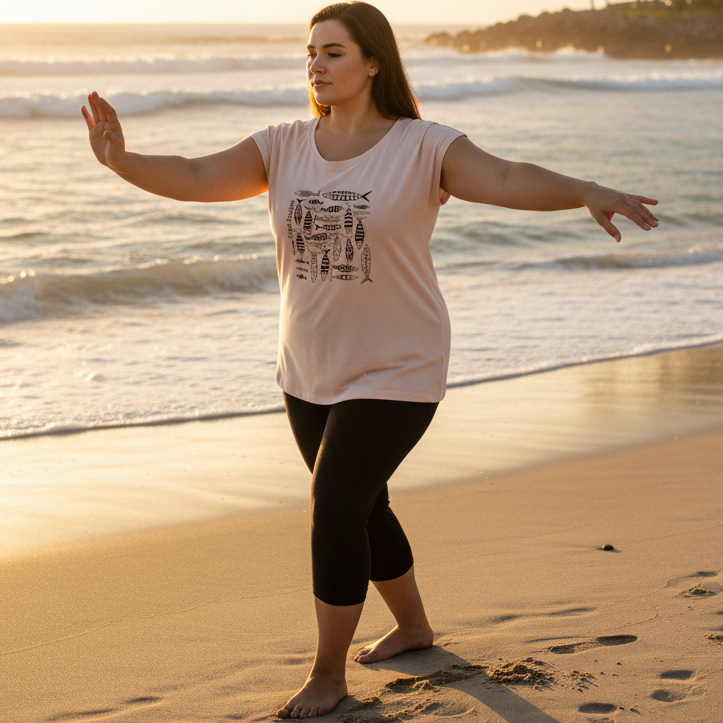 Coastal Shoal Wide Neck Women's T-Shirt XS-5XL