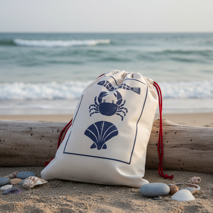 Coastal Catch Large Drawstring Sack