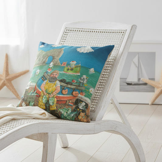 Durdle With Doggie and Moggie Throw Pillow with Insert