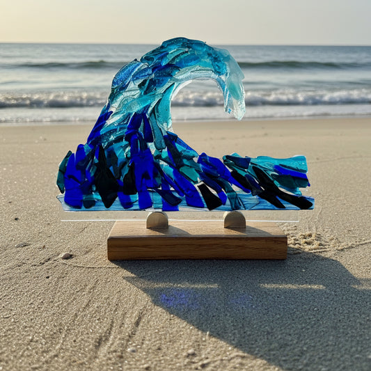 Jurassic Wave Glass Sculpture