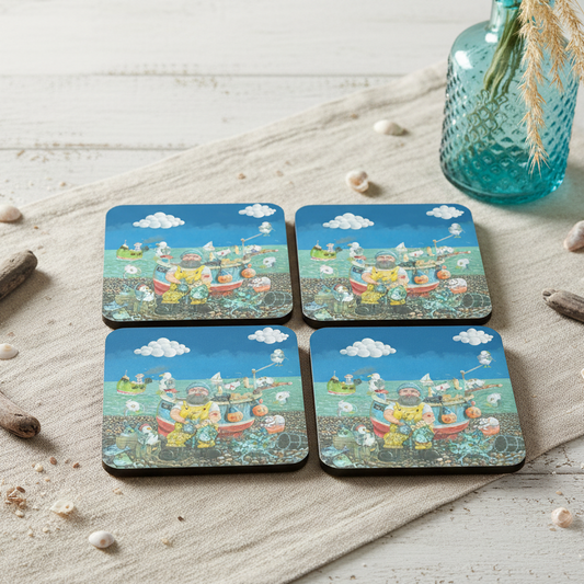 Paul Liggins Chesilie Pebblie Chilling Design Jurassic Coast Designs Coaster Set