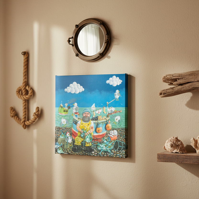 Paul Liggins Chesilie Pebblie Chilling Design Premium Stretched Canvas Artwork