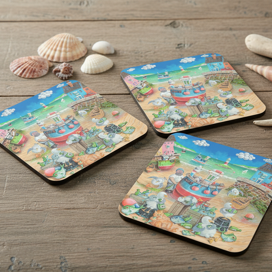 Paul Liggins Jolly Gin Drinkers Design Jurassic Coast Designs Coaster Set