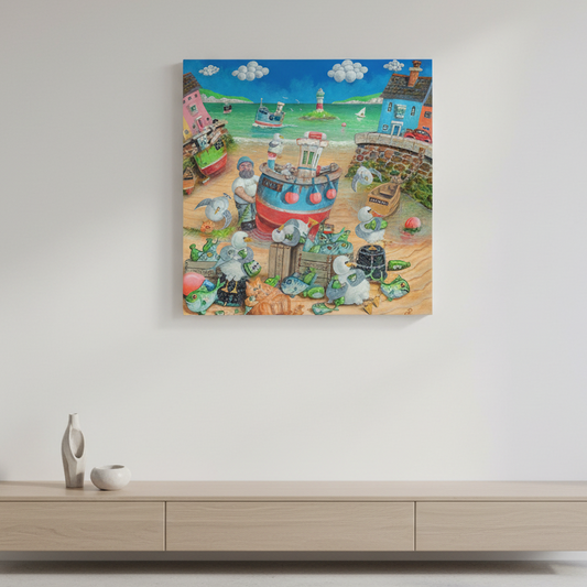 Paul Liggins Jolly Gin Drinkers Design Premium Stretched Canvas Artwork