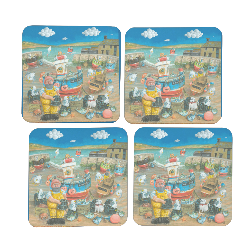 Paul Liggins Lazing in Lyme Design Jurassic Coast Designs Coaster Set