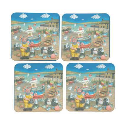 Paul Liggins Lazing in Lyme Design Jurassic Coast Designs Coaster Set