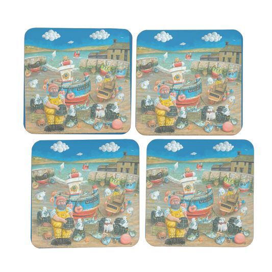 Paul Liggins Lazing in Lyme Design Jurassic Coast Designs Coaster Set