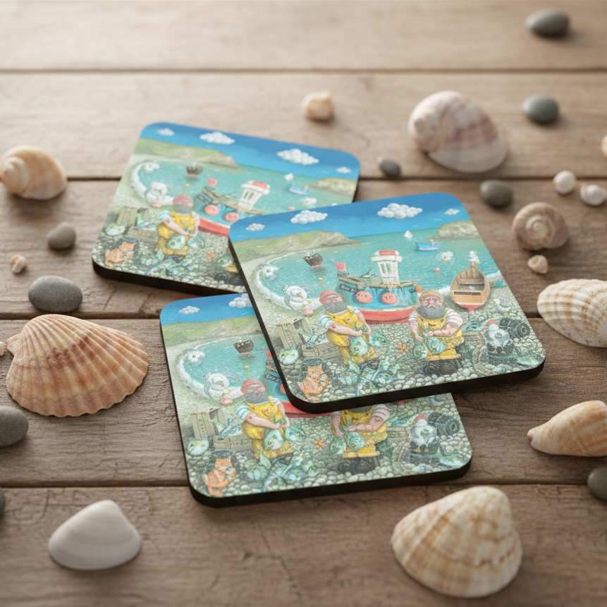 Paul Liggins Lulworth Lardies Design Jurassic Coast Designs Coaster Set
