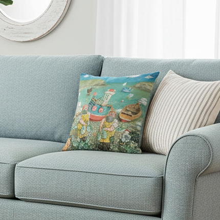 Paul Liggins Lulworth Lardies Design Throw Pillow with Insert