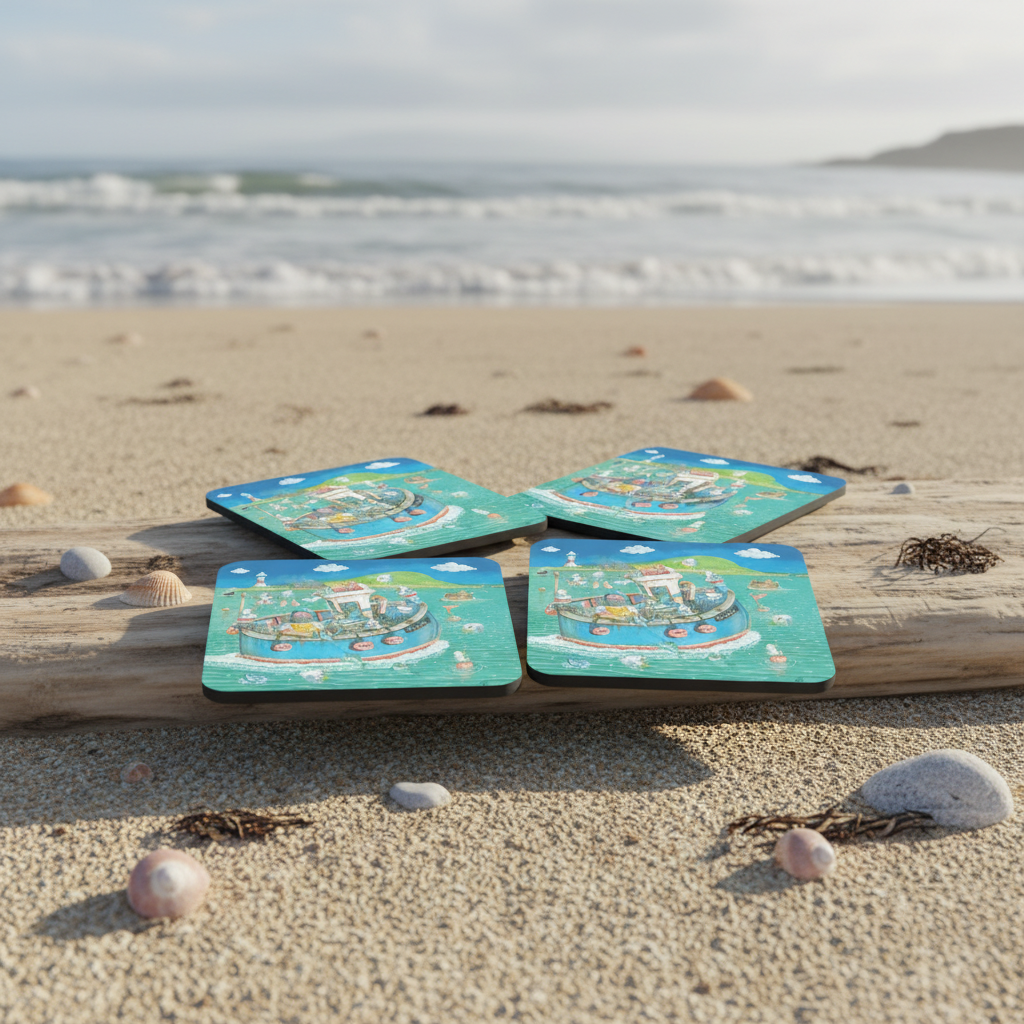 Paul Liggins Them Pesky Gulls Design Jurassic Coast Designs Coaster Set