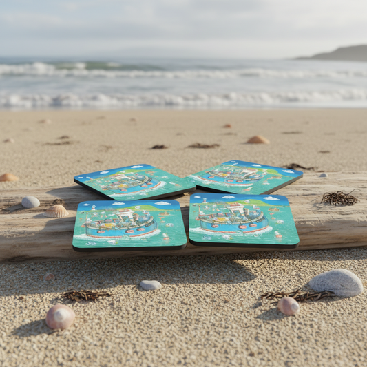 Paul Liggins Them Pesky Gulls Design Jurassic Coast Designs Coaster Set