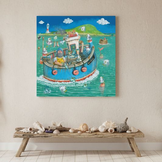 Paul Liggins Them Pesky Gulls Design Premium Stretched Canvas Artwork