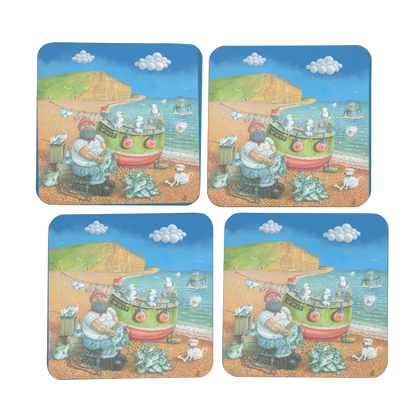 Paul Liggins West Bay Wash Day Design Jurassic Coast Designs Coaster Set