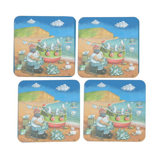 Paul Liggins West Bay Wash Day Design Jurassic Coast Designs Coaster Set