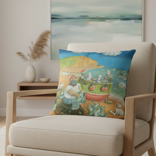 Paul Liggins West Bay Wash Day Design Throw Pillow with Insert