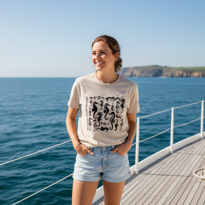 Studland Bay Seahorse Design Unisex Crewneck T-shirt