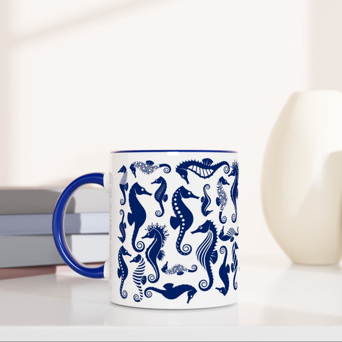 Studland Seahorses Pattern Mug 
