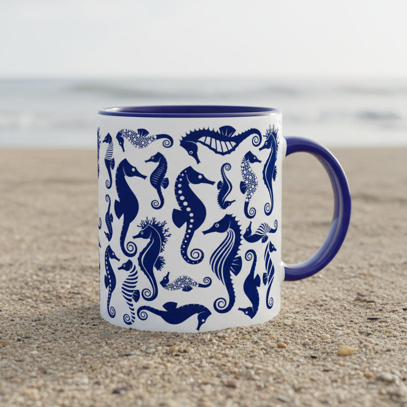 Studland Seahorses Pattern Mug 
