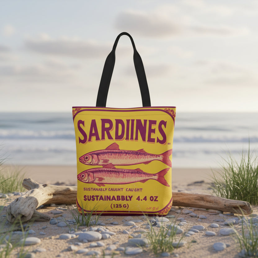 Sardine Tote Bags with Fish Charm