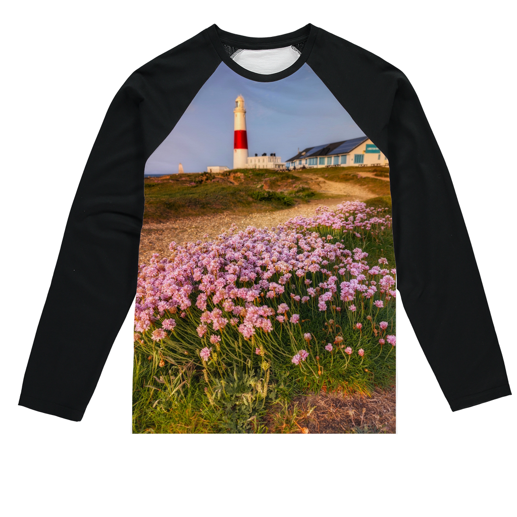 Portland Bill in Bloom by Jerry Rose Long Sleeve T-Shirt
