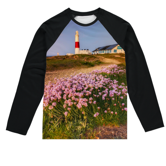 Portland Bill in Bloom by Jerry Rose Long Sleeve T-Shirt